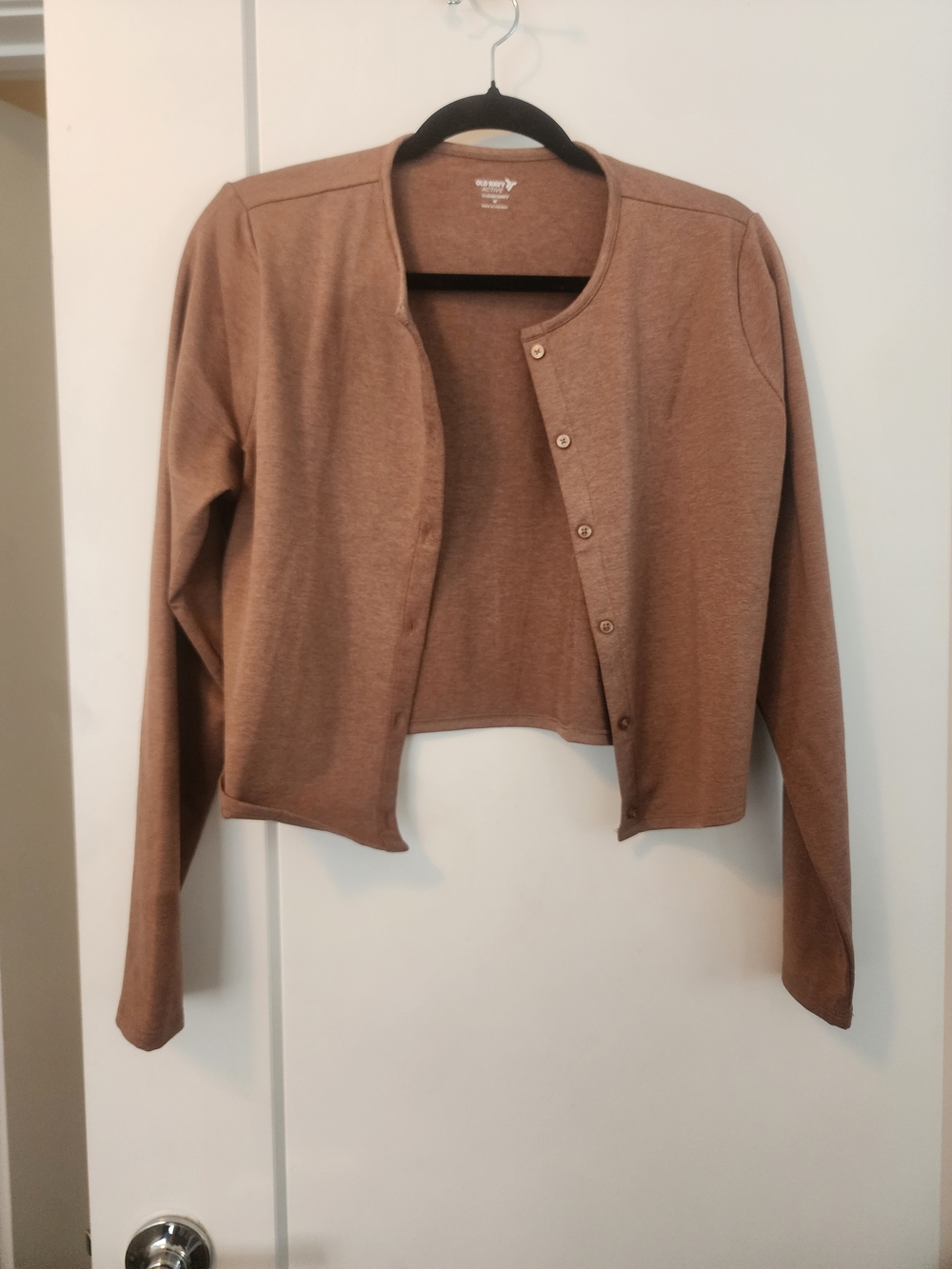 Old Navy Cropped Button-Front Cardigan in Light Brown